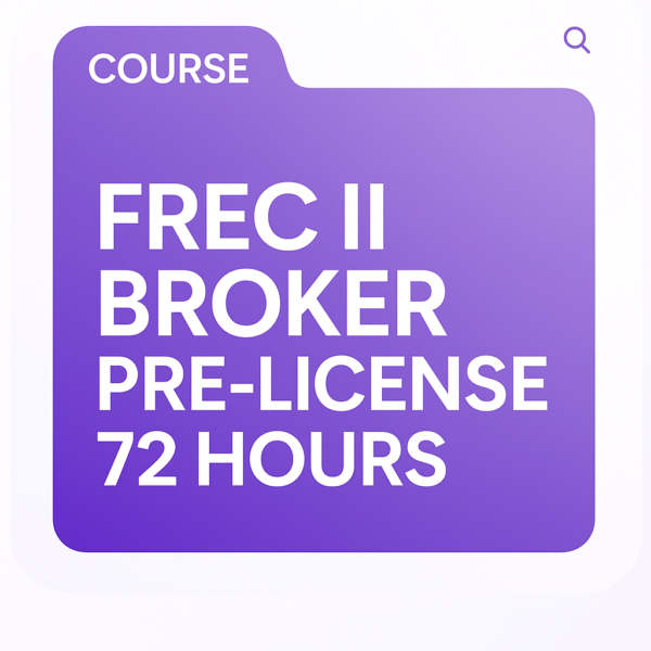 PRE LICENSE - FREC II / 72 HOURS (Zoom)
